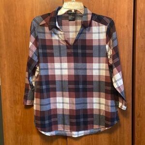 ⭐️Guilty Plaid 3/4 length tee